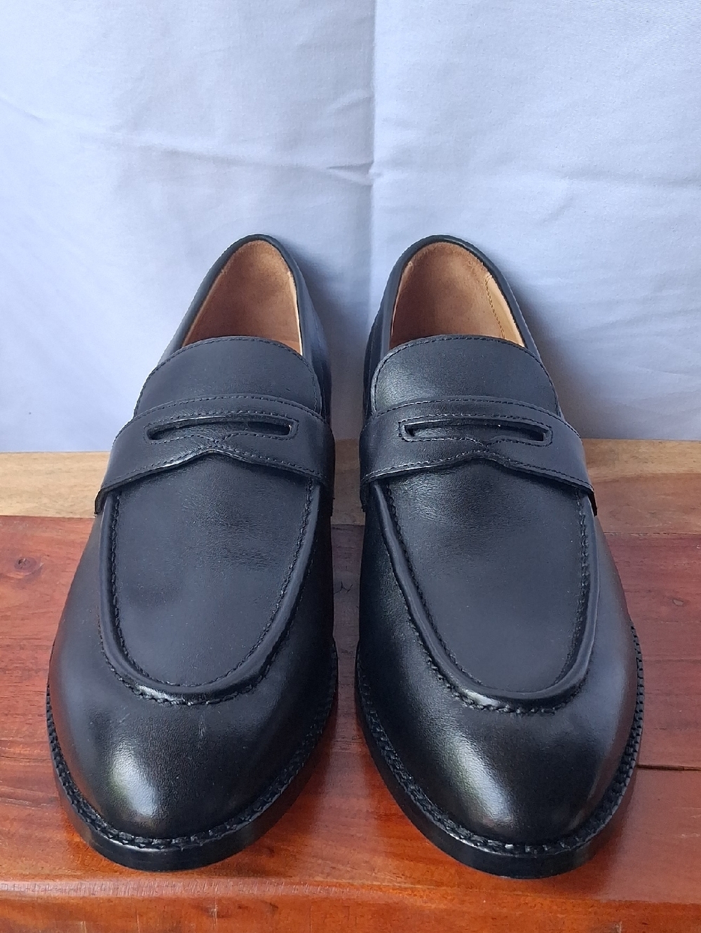 Quince Calfskin Leather Penny Loafer Black 9.5 - Picture 3 of 11
